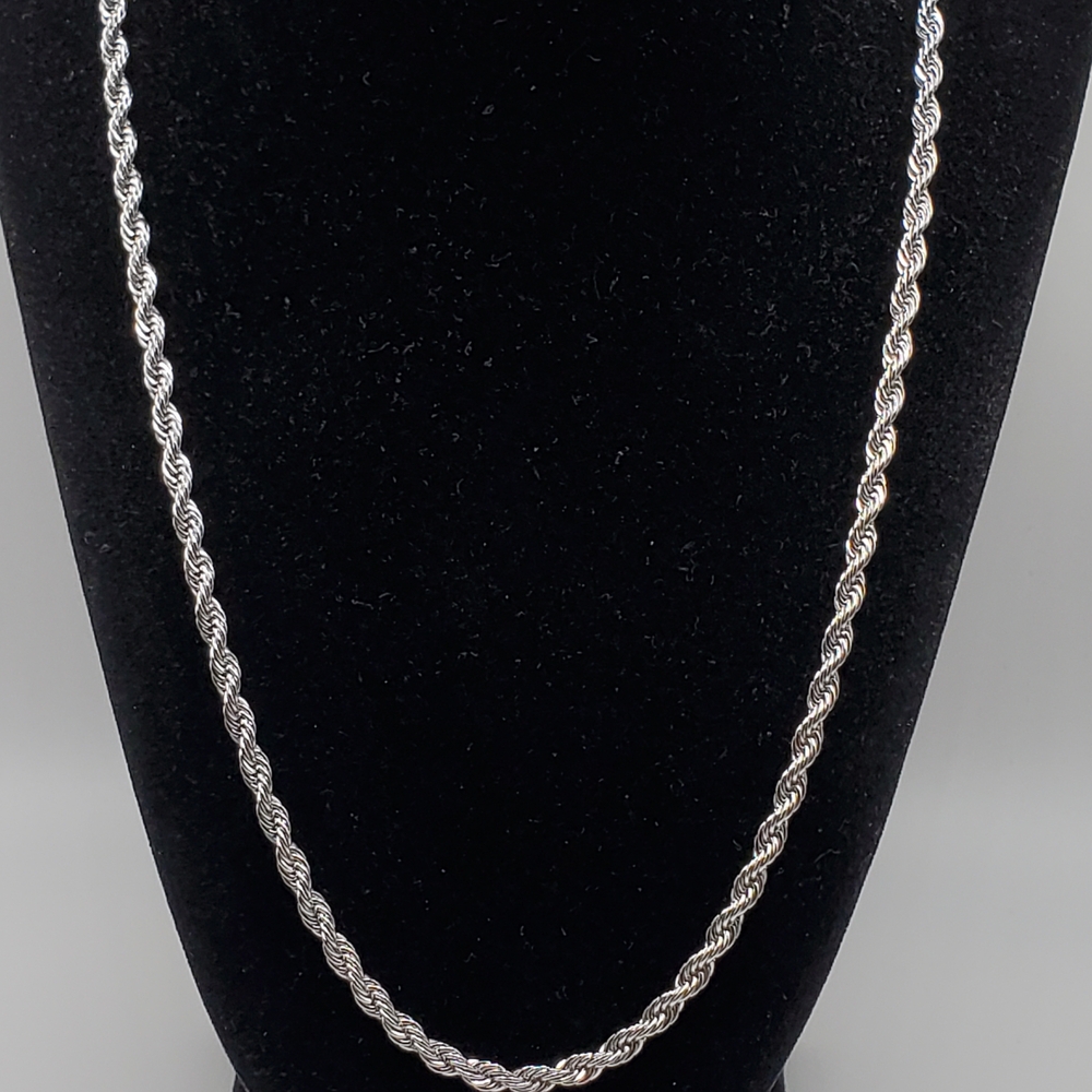 Stainless Steel Rope Chain 4mm 22" Men Women, NEW
